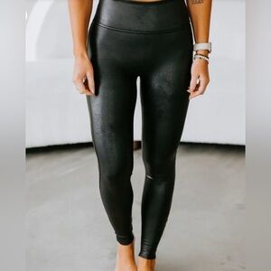 🔥 Spanx Black Faux Leather Leggings Tall